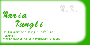 maria kungli business card